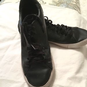 Adidas neo label black leather shoes